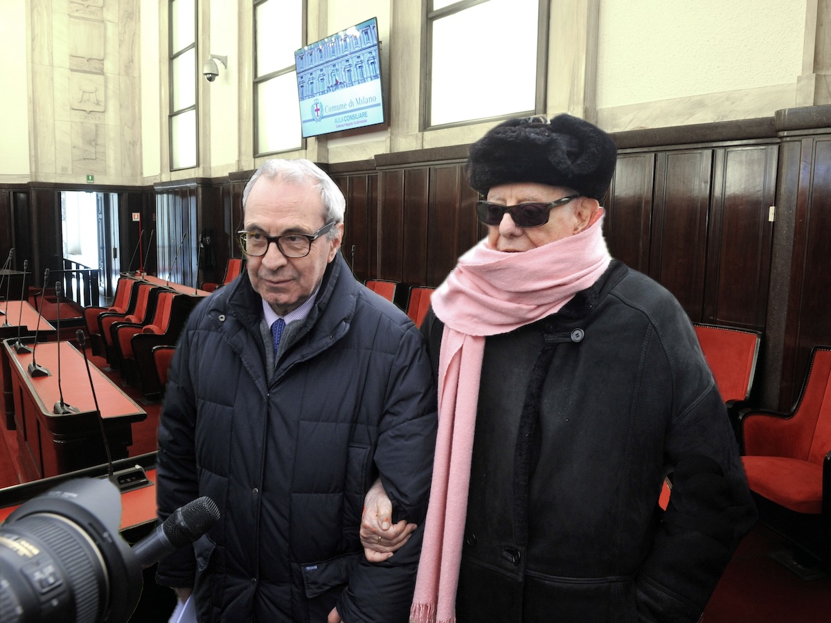 BasilioRizzo e Dario Fo nell'Aula consiliare